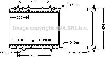 Ava Quality Cooling PE2223 - Radiator, engine cooling autospares.lv