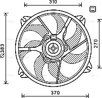 Ava Quality Cooling PE7554 - Fan, radiator autospares.lv