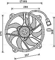 Ava Quality Cooling PE7556 - Fan, radiator autospares.lv