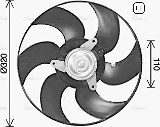 Ava Quality Cooling PE7563 - Fan, radiator autospares.lv