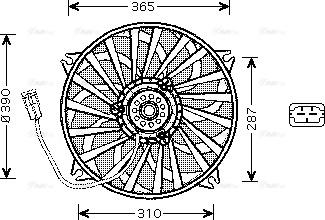 Ava Quality Cooling PE 7535 - Fan, radiator autospares.lv