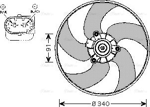 Ava Quality Cooling PE 7522 - Fan, radiator autospares.lv