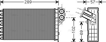 Ava Quality Cooling PEA6226 - Heat Exchanger, interior heating autospares.lv