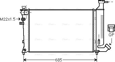 Ava Quality Cooling PEA2148 - Radiator, engine cooling autospares.lv