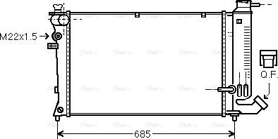 Ava Quality Cooling PEA2142 - Radiator, engine cooling autospares.lv