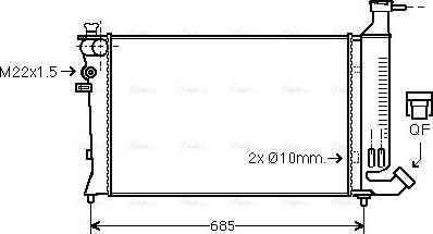 Ava Quality Cooling PEA2136 - Radiator, engine cooling autospares.lv