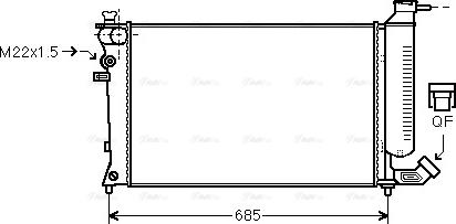 Ava Quality Cooling PEA2137 - Radiator, engine cooling autospares.lv