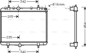 Ava Quality Cooling PEA2330 - Radiator, engine cooling autospares.lv