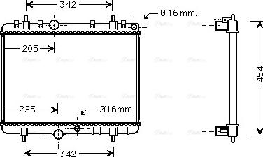 Ava Quality Cooling PEA2249 - Radiator, engine cooling autospares.lv