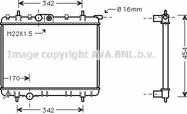 Ava Quality Cooling PEA2248 - Radiator, engine cooling autospares.lv