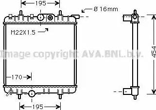 Ava Quality Cooling PEA2243 - Radiator, engine cooling autospares.lv