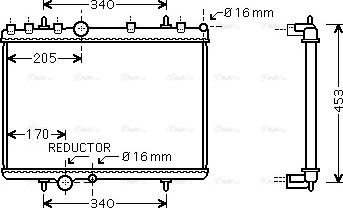 Ava Quality Cooling PEA2266 - Radiator, engine cooling autospares.lv