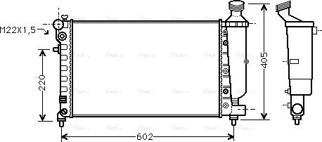 Ava Quality Cooling PEA2216 - Radiator, engine cooling autospares.lv