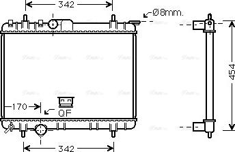 Ava Quality Cooling PEA2210 - Radiator, engine cooling autospares.lv