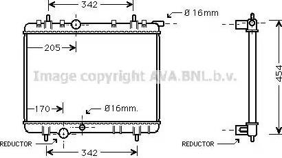 Ava Quality Cooling PEA2239 - Radiator, engine cooling autospares.lv