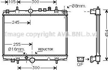 Ava Quality Cooling PEA2235 - Radiator, engine cooling autospares.lv