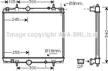 Ava Quality Cooling PEA2274 - Radiator, engine cooling autospares.lv