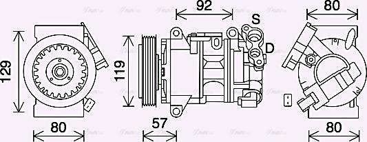 Ava Quality Cooling PEAK408 - Compressor, air conditioning autospares.lv