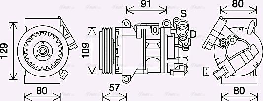 Ava Quality Cooling PEAK407 - Compressor, air conditioning autospares.lv