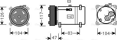 Ava Quality Cooling PEAK066 - Compressor, air conditioning autospares.lv