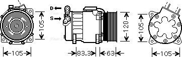 Ava Quality Cooling PEAK306 - Compressor, air conditioning autospares.lv