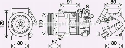 Ava Quality Cooling PEK407 - Compressor, air conditioning autospares.lv