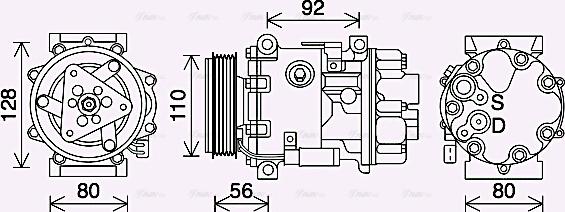 Ava Quality Cooling PEK415 - Compressor, air conditioning autospares.lv