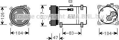 Ava Quality Cooling PE K066 - Compressor, air conditioning autospares.lv