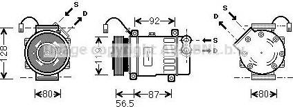 Ava Quality Cooling PE K036 - Compressor, air conditioning autospares.lv