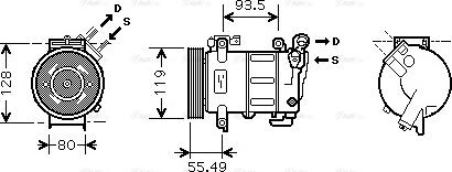 Ava Quality Cooling PE K316 - Compressor, air conditioning autospares.lv