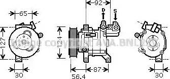 Ava Quality Cooling PE K318 - Compressor, air conditioning autospares.lv