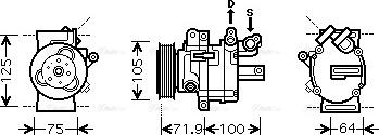 Ava Quality Cooling PE K317 - Compressor, air conditioning autospares.lv