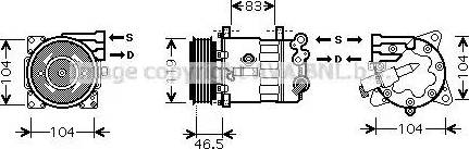 Ava Quality Cooling PE K325 - Compressor, air conditioning autospares.lv