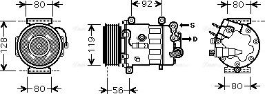 Ava Quality Cooling PE K320 - Compressor, air conditioning autospares.lv