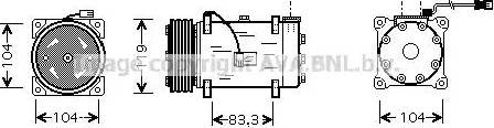 Ava Quality Cooling PE K225 - Compressor, air conditioning autospares.lv