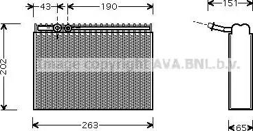 Ava Quality Cooling PE V062 - Evaporator, air conditioning autospares.lv