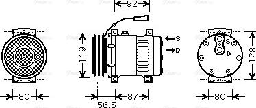 Ava Quality Cooling REAK071 - Compressor, air conditioning autospares.lv