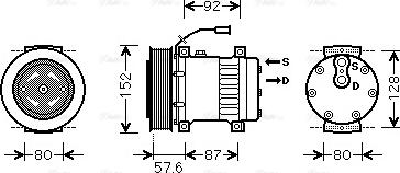 Ava Quality Cooling REAK078 - Compressor, air conditioning autospares.lv