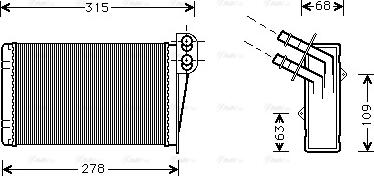 Ava Quality Cooling RT 6228 - Heat Exchanger, interior heating autospares.lv