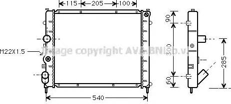 Ava Quality Cooling RT 2174 - Radiator, engine cooling autospares.lv