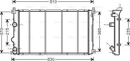 Ava Quality Cooling RT 2361 - Radiator, engine cooling autospares.lv