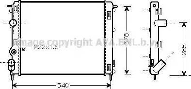 Ava Quality Cooling RT 2302 - Radiator, engine cooling autospares.lv