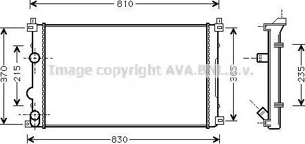 Ava Quality Cooling RT 2322 - Radiator, engine cooling autospares.lv