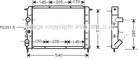 Ava Quality Cooling RTA2258 - Radiator, engine cooling autospares.lv