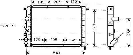 Ava Quality Cooling RT 2258 - Radiator, engine cooling autospares.lv