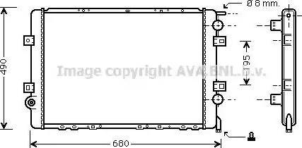 Ava Quality Cooling RT 2264 - Radiator, engine cooling autospares.lv