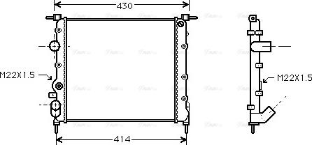 Ava Quality Cooling RT 2260 - Radiator, engine cooling autospares.lv