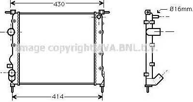 Ava Quality Cooling RT 2261 - Radiator, engine cooling autospares.lv