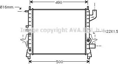 Ava Quality Cooling RT 2262 - Radiator, engine cooling autospares.lv