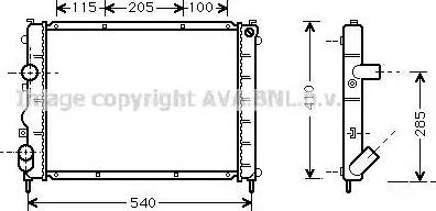 Ava Quality Cooling RT2230 - Radiator, engine cooling autospares.lv